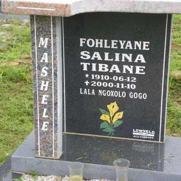 MASHELE Fohleyane Salina Tibane 1910-2000