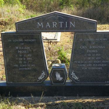 MARTIN William Moses 1919-1997 &amp; Ous Johanna Isobel 1925-1979
