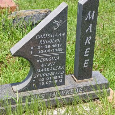 MAREE Christiaan Rudolph 1917-1985 & Georgina Maria Magdalena SCHOONRAAD 1932-1992