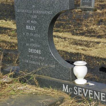 McSEVENEY Billy 1934-1988 :: McSEVENEY Deirdre 1968-1988