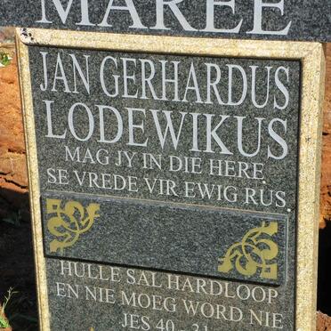 MAREE Jan Gerhardus Lodewikus 1962-2013