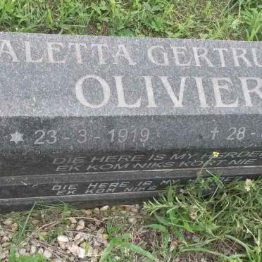 OLIVIER Aletta Gertruida 1919-2002