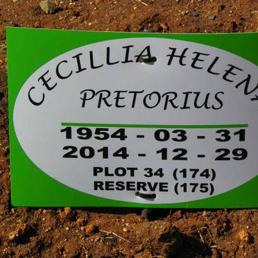 PRETORIUS Cecillia Helena 1954-2014
