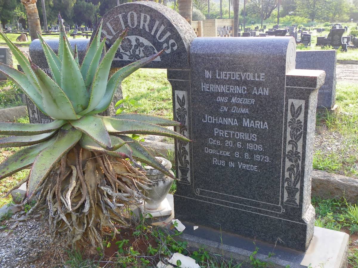 PRETORIUS Jacobus Johannes Phillipus 1904-1961 &amp; Johanna Maria 1906-1973