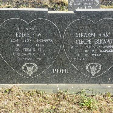POHL Eddie F.W. 1920-1978 :: STRYDOM A.A.M. nee BLIGNAUT 1935-1996