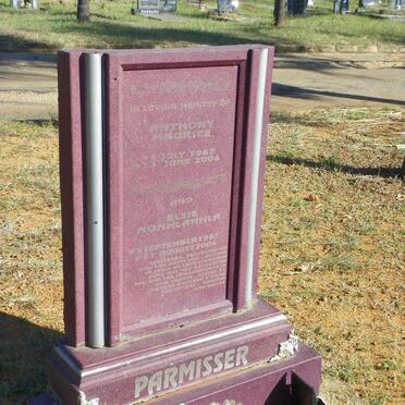 PARMISSER Anthony Maurice 1967-2006 &amp; Elsie Nonhlanhla 1967-2004