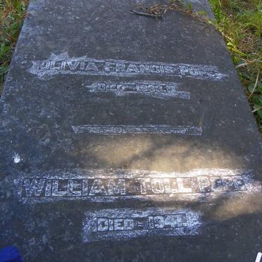 POPE William Toll -1941 &amp; Olivia Francis -1933