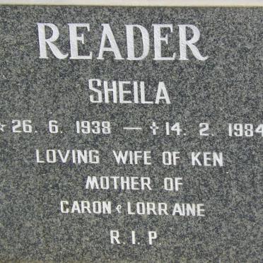 READER Sheila 1938-1984