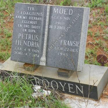 ROOYEN Petrus Hendrik, van 1905-1974 &amp; Moed 1910-2000 :: VAN ROOYEN Fransie 1945-