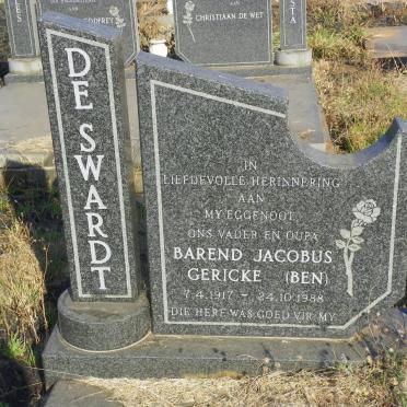 SWARDT Barend Jacobus Gericke, de 1917-1988