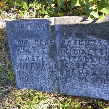 SHEPPARD Walter, CABELL 1856-1921 &amp; Antoinette Elizabeth TOWNSEND 1862-1948
