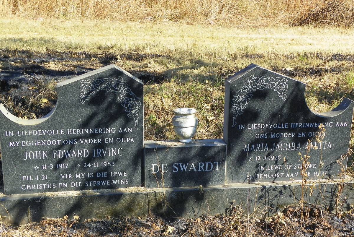 SWARDT John Edward Irving, de 1917-1983 &amp; Maria Jacoba Aletta 1920-