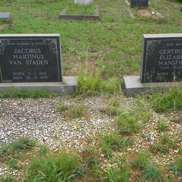 STADEN Jacobus Martinus, van 1947-1970 &amp; Gertruida Elizabeth MANSFIELD 1947-