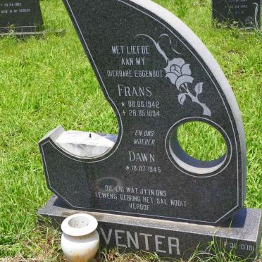 VENTER Frans 1942-1994 &amp; Dawn 1945-