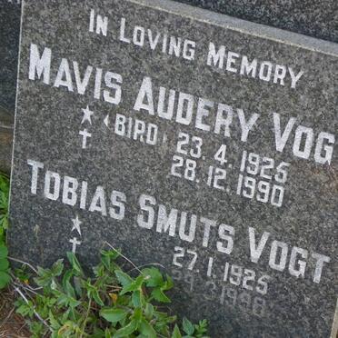 VOGT Tobias Smuts 1925-1998 &amp; Mavis Audery 1925-1990