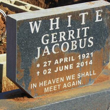 WHITE Gerrit Jacobus 1921-2014