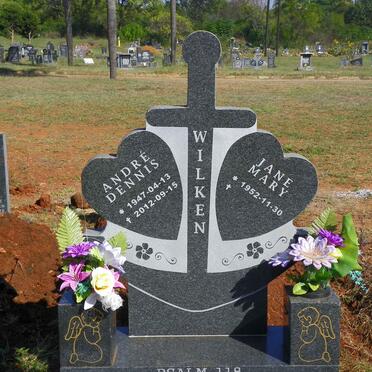 WILKEN Andre Dennis 1947-2012 &amp; Jane Mary 1952-