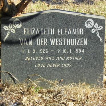 WESTHUIZEN Elizabeth Eleanor, van der 1926-1984