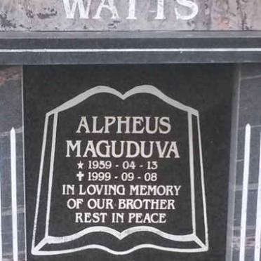 WATTS Alpheus Maguduva 1959-1999