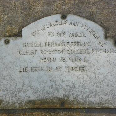 ZEEMAN Gabriel Hermanus 1904-1962