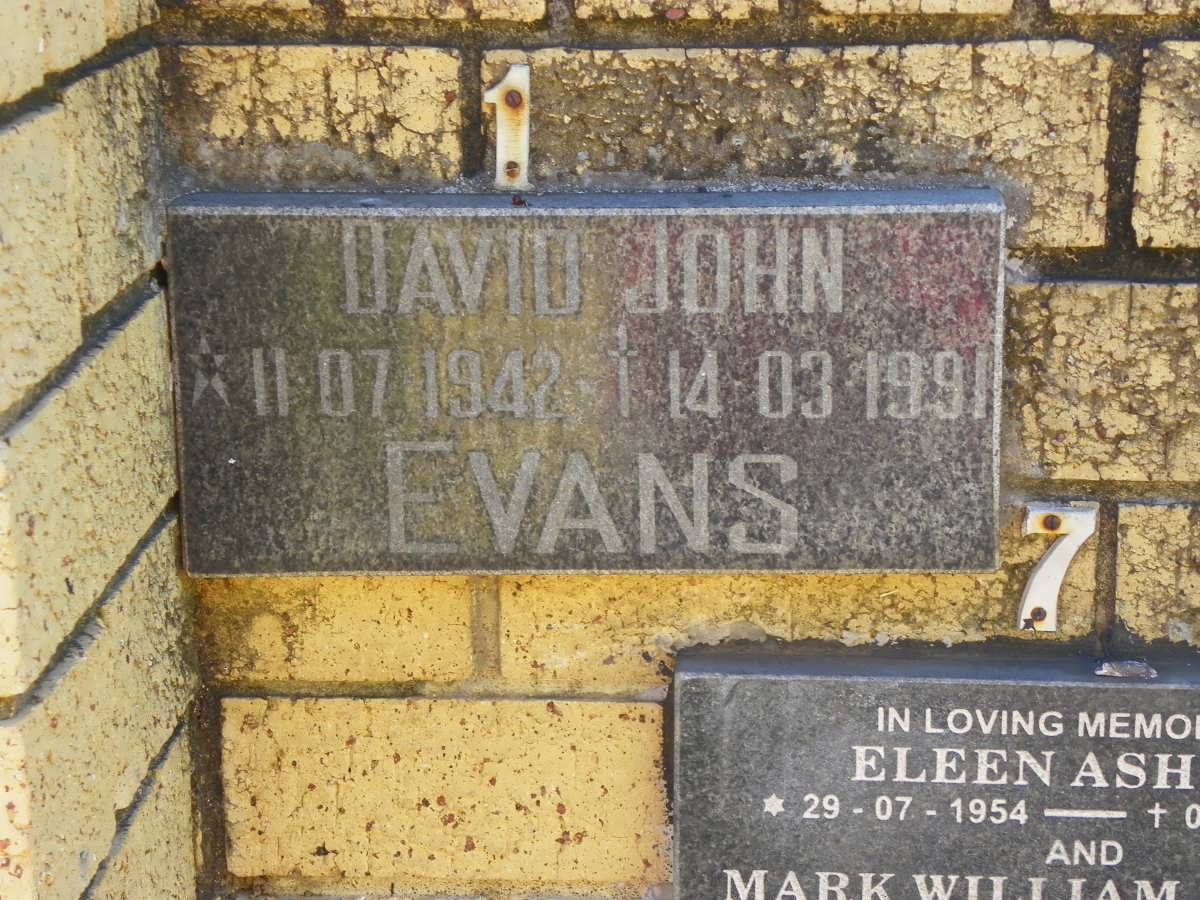 EVANS David John 1942-1991