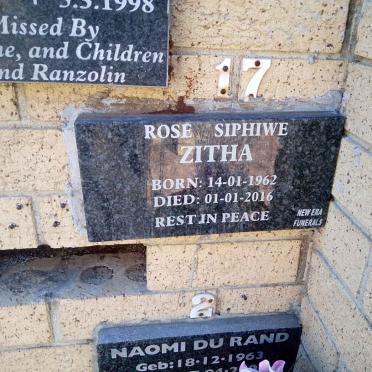 ZITHA Rose Siphiwe 1962-2016