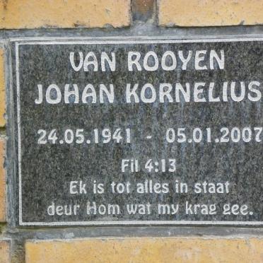 ROOYEN Johan Kornelius, van 1941-2007