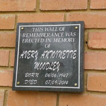 MOODLEY Avery Antoinette 1947-2014