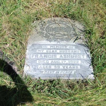 ASHURST Francis  -1922