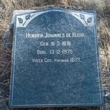 KLERK Hendrik Johannes, de 1876-1975