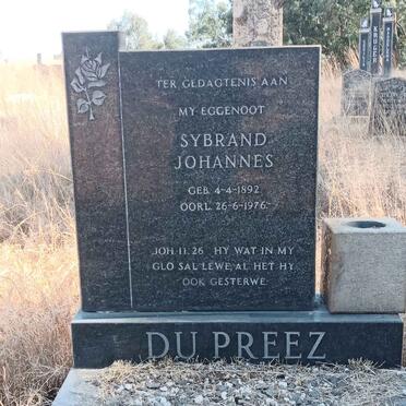 PREEZ Sybrand Johannes, du 1892-1976