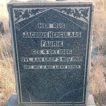 FAURIE Jacobus Herculaas 1886-1918