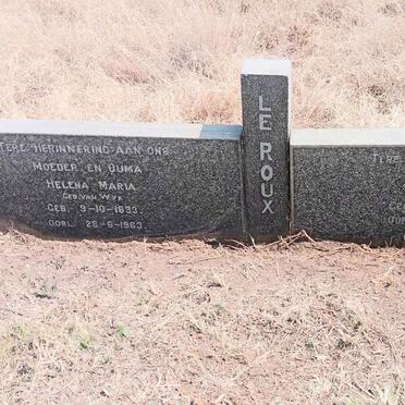 ROUX Jan Hendrik, le 1889-1964 & Helena Maria nee VAN WYK 1893-1963