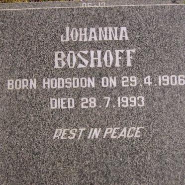 BOSHOFF Johanna nee HODSDON 1906-1993