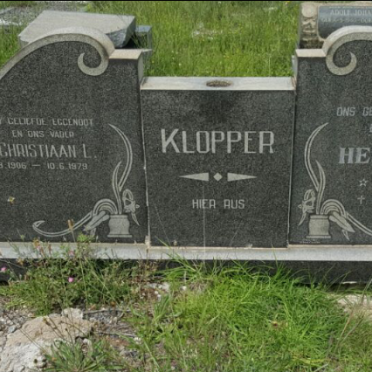 KLOPPER Christiaan L. 1906-1979 &amp; Hester C. 1917-2005