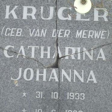 KRUGER Catharina Johanna nee VAN DER MERWE 1933-1992