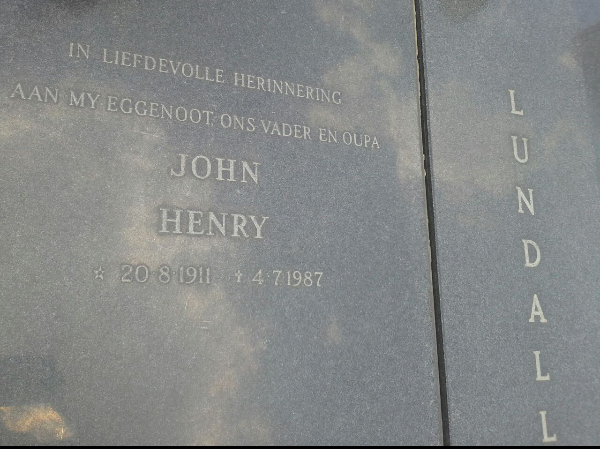LUNDALL John Henry 1911-1987