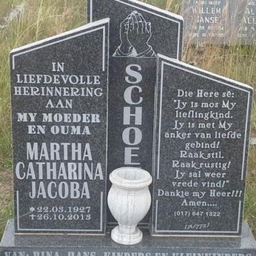 SCHOE??? Martha Catharina Jacoba 1927-2013