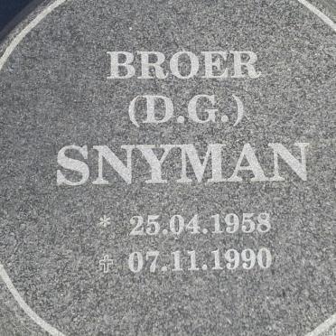 SNYMAN D.G. 1958-1990