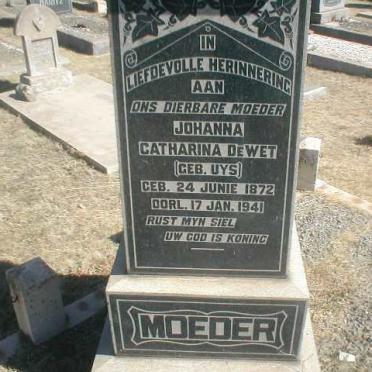 WET Johanna Catharina, de nee UYS 1872-1941