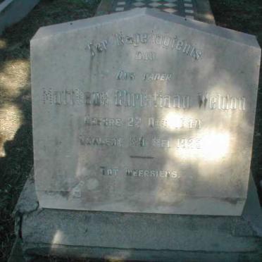 WELDON Matthew Christiaan 1848-1923