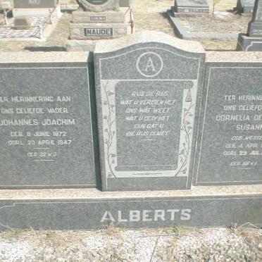ALBERTS Johannes Joachim 1872-1947 &amp; Cornelia Gertruida Susanna WESSELS 1877-1965