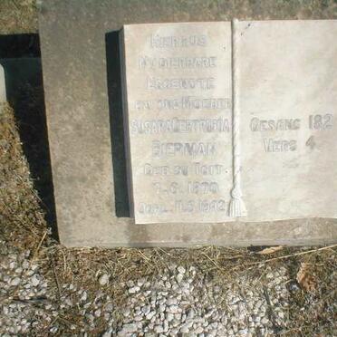 BIERMAN Susana Gertruida nee DU TOIT 1870-1942