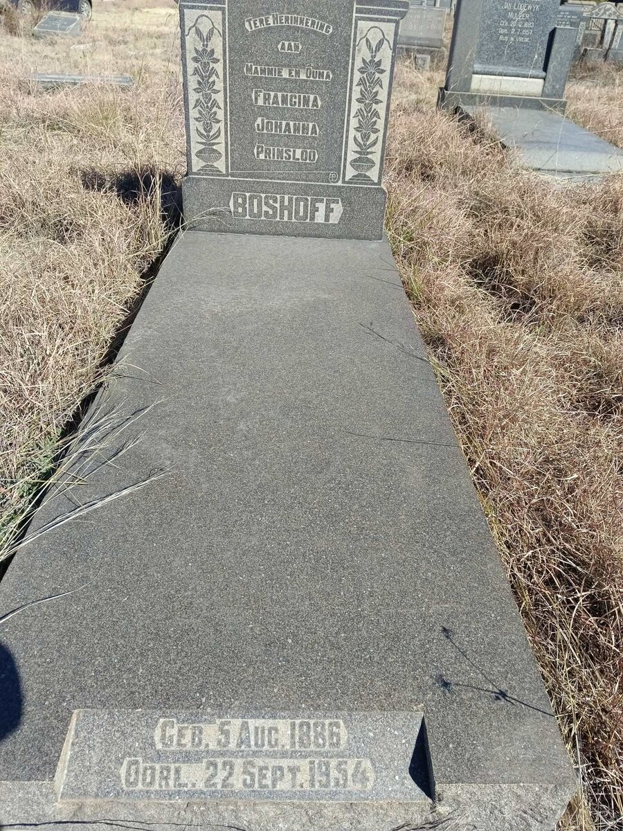 BOSHOFF Francina Johanna nee PRINSLOO 1886-1954_1