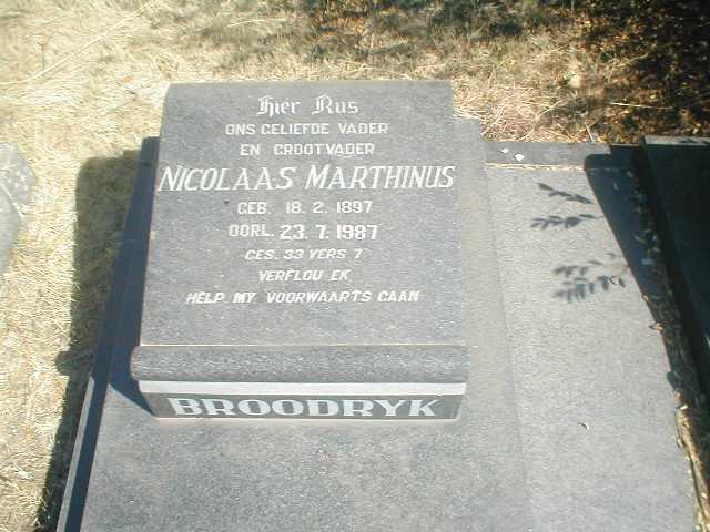BROODRYK Nicolaas Marthinus 1897-1987