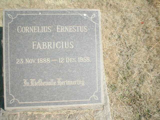 FABRICIUS Cornelius Ernestus 1888-1958