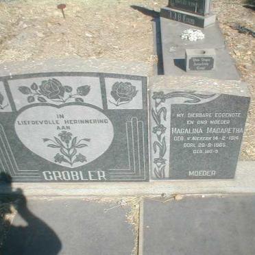 GROBLER Magdalina Margaretha nee V.NIEKERK 1914-1965