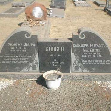 KRÜGER Smartryk Joseph 1916-1968 &amp; Catharina Elizabeth BOTHA 1911-1997
