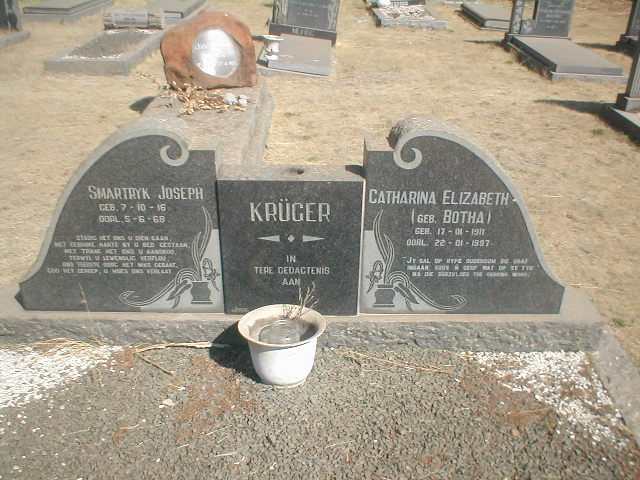 KRÜGER Smartryk Joseph 1916-1968 &amp; Catharina Elizabeth BOTHA 1911-1997