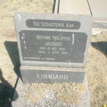 LOMBARD Antonie Philippus Jacobus 1894-1967